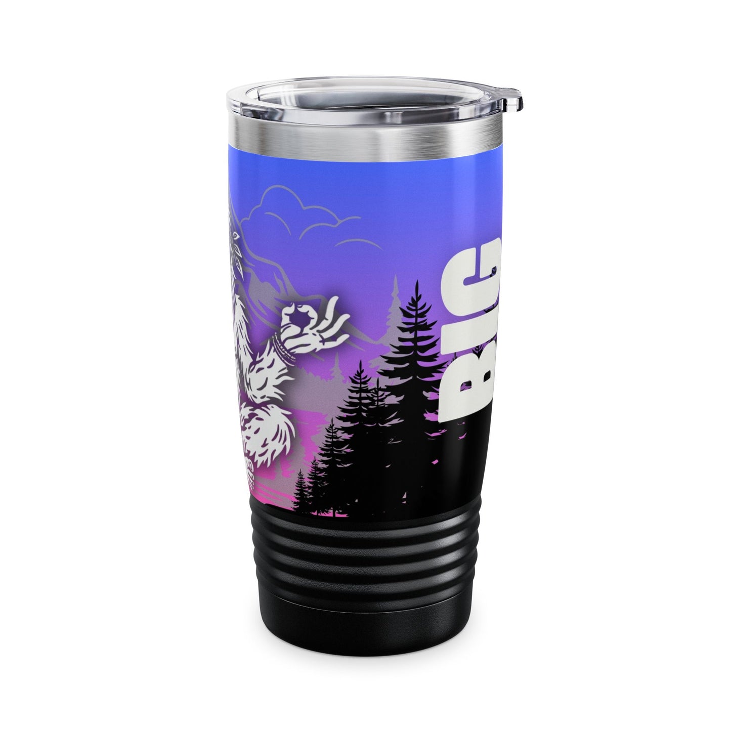 BIG ZEN Forest Tumbler (blue/pink) - Insulated 20oz Stainless Steel Travel Mug