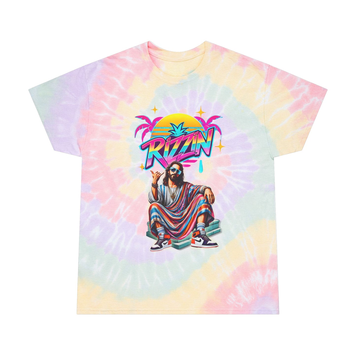 He Is RIZZIN’ Tie-Dye Tee – Bless Up & Brunch Out
