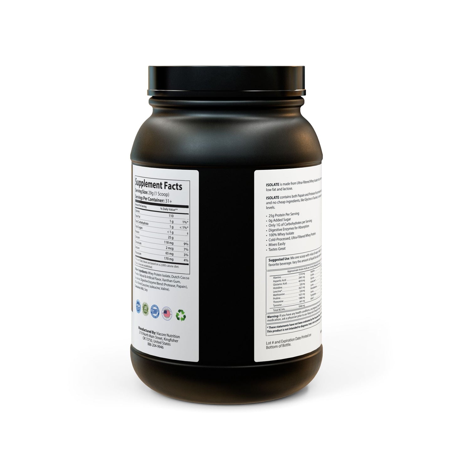 Bear Arms Whey Isolate Protein Supplement (907g, 2lb)