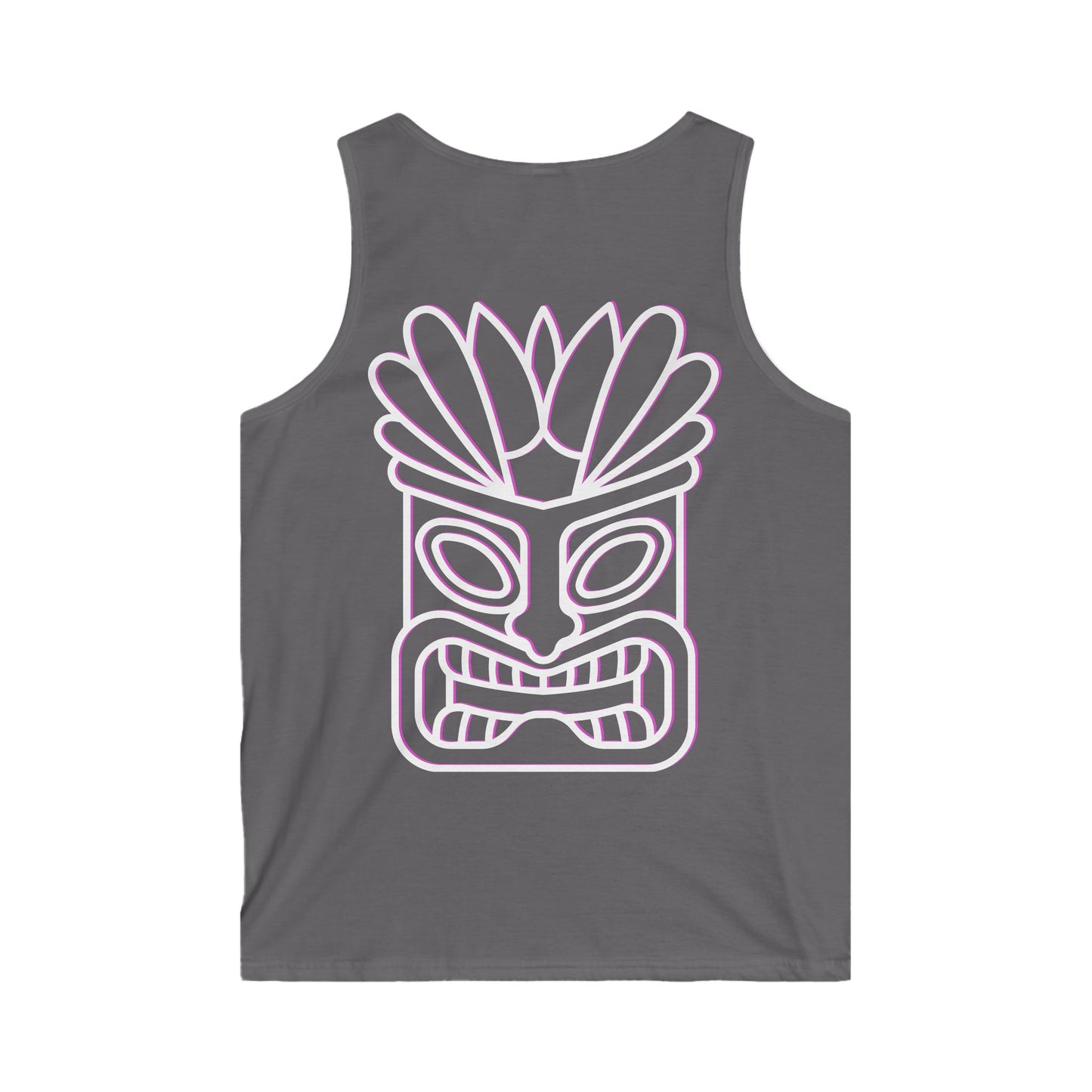 Tiki Tank Top (White/Pink)