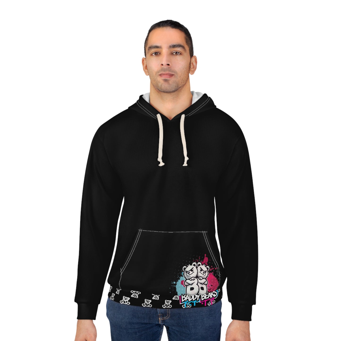 Baddy Bear Business Corner Pullover Hoodie (AOP)