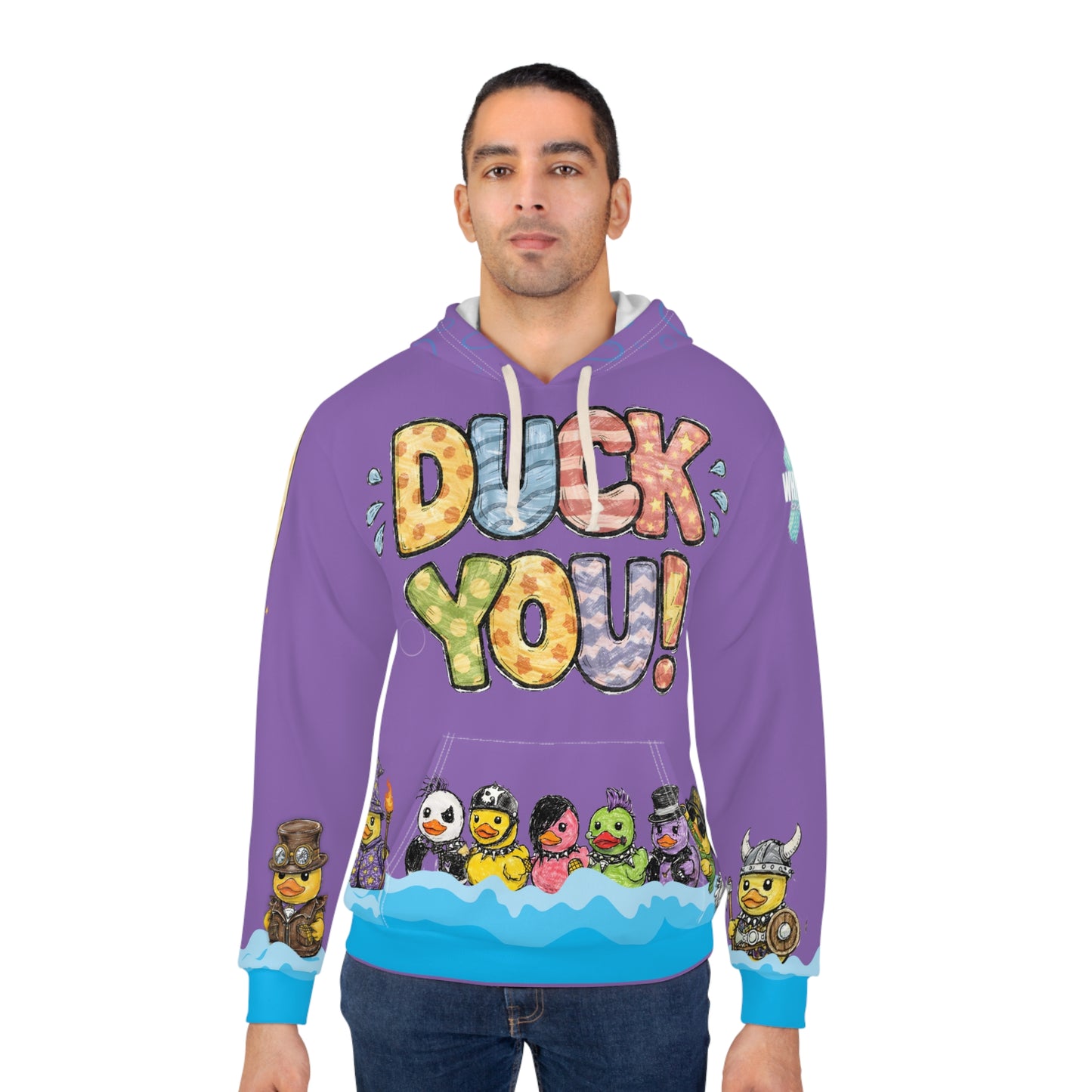 Duck You! Graphic Hoodie (Purple) — Colorful Rubber Duck Crew Pullover