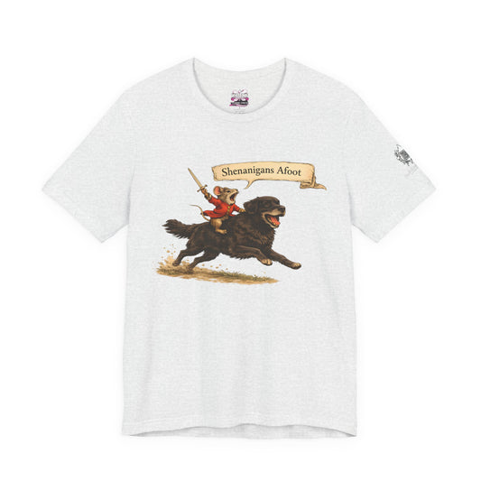Shenanigans Afoot Tee — Funny Dog Rider Graphic T-Shirt