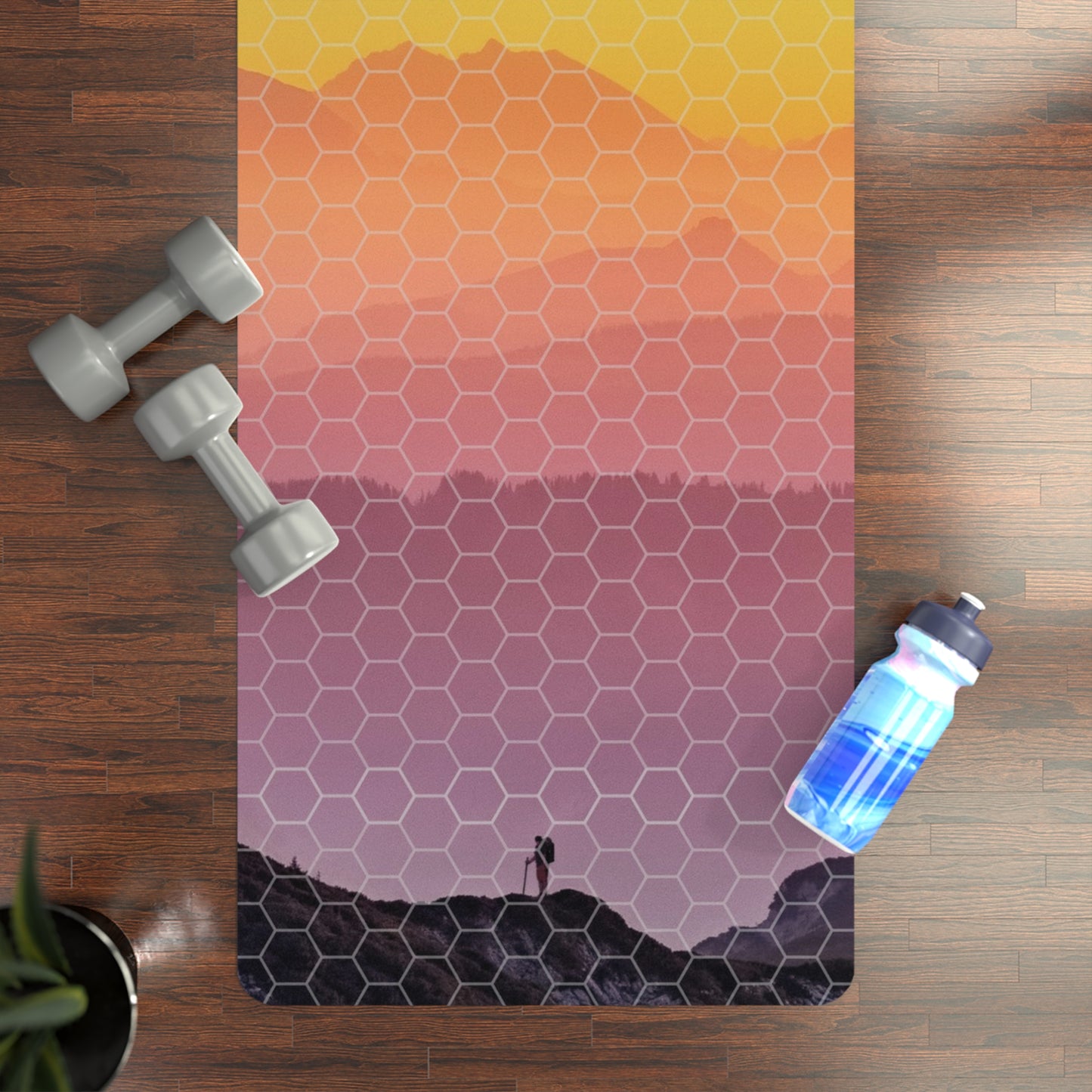 Breathe Mountainscape Honeycomb Yoga Mat