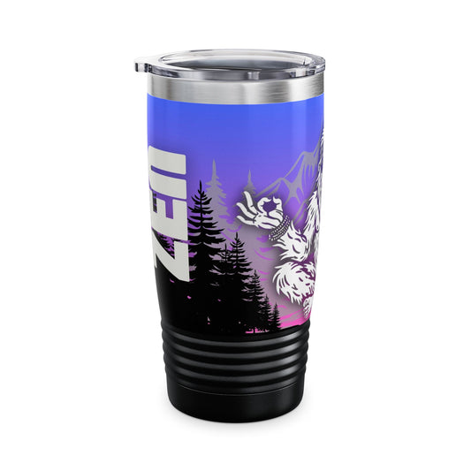 BIG ZEN Forest Tumbler (blue/pink) - Insulated 20oz Stainless Steel Travel Mug