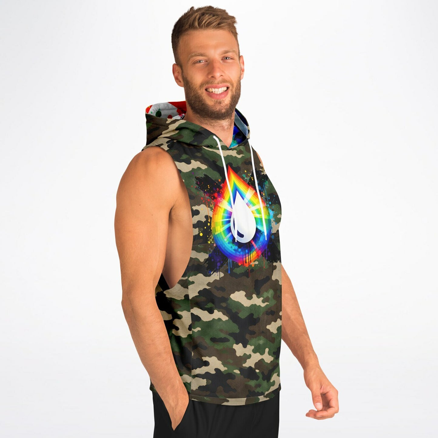 WhiteInk Prism Camo Sleeveless Hoodie