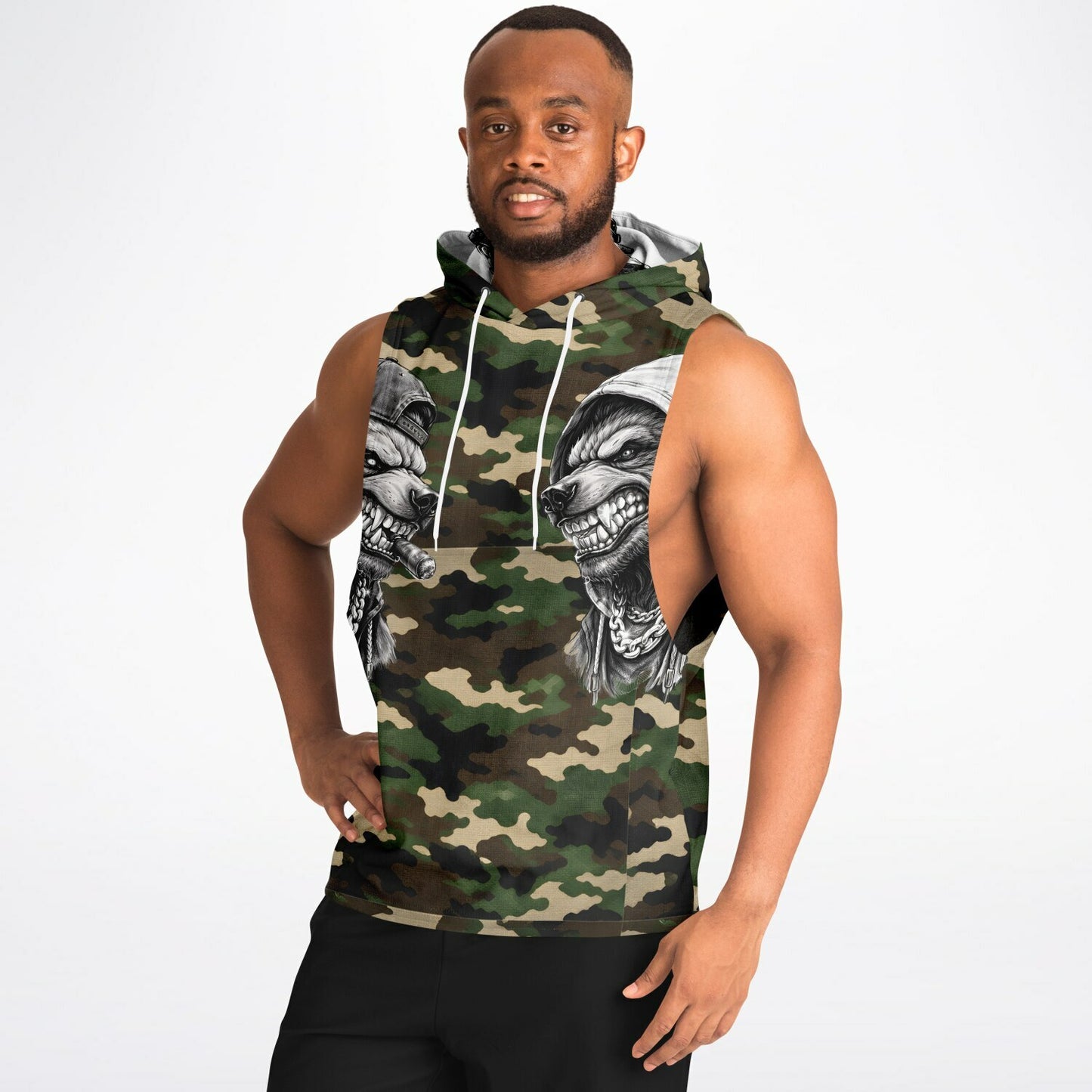 Baddy Bears Face Off Drop Armhole Hoodie