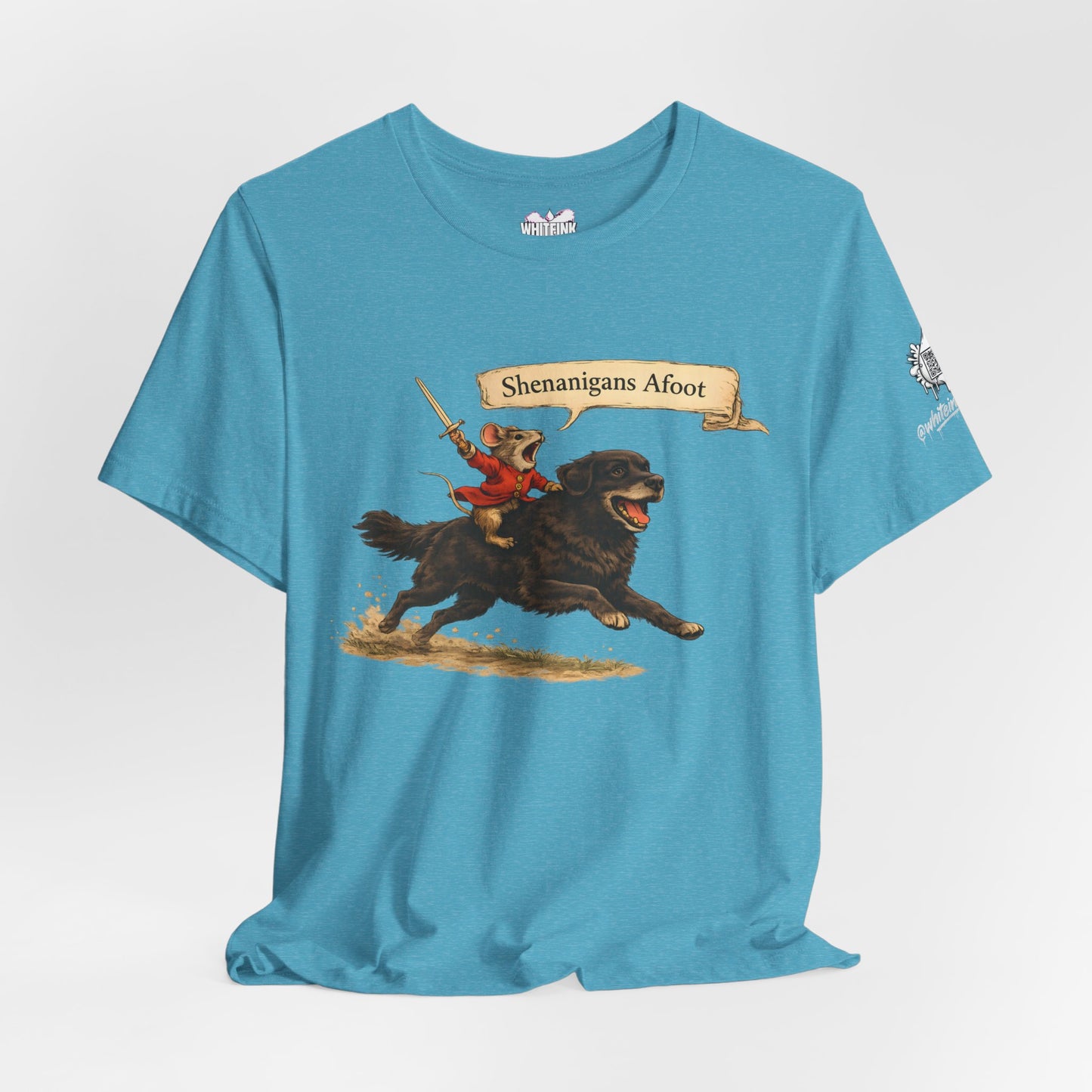 Shenanigans Afoot Tee — Funny Dog Rider Graphic T-Shirt