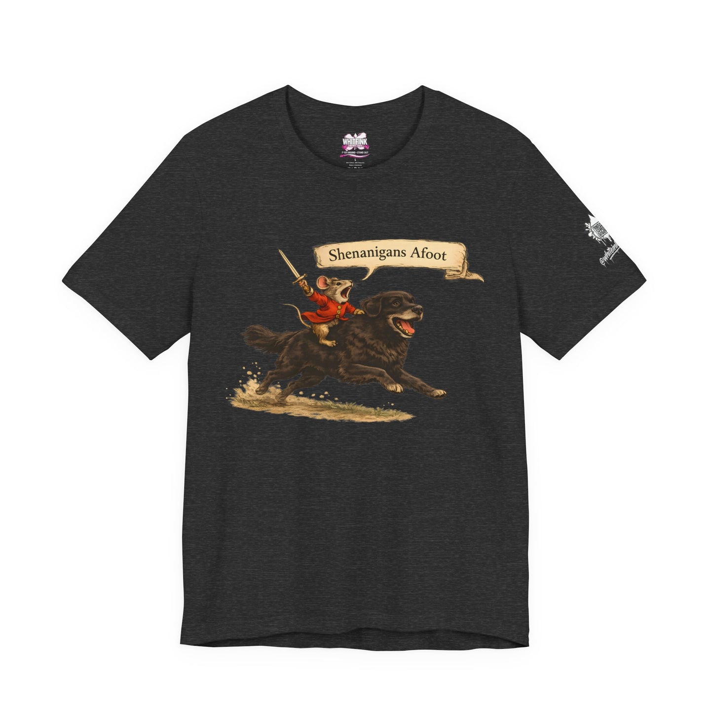Shenanigans Afoot Tee — Funny Dog Rider Graphic T-Shirt