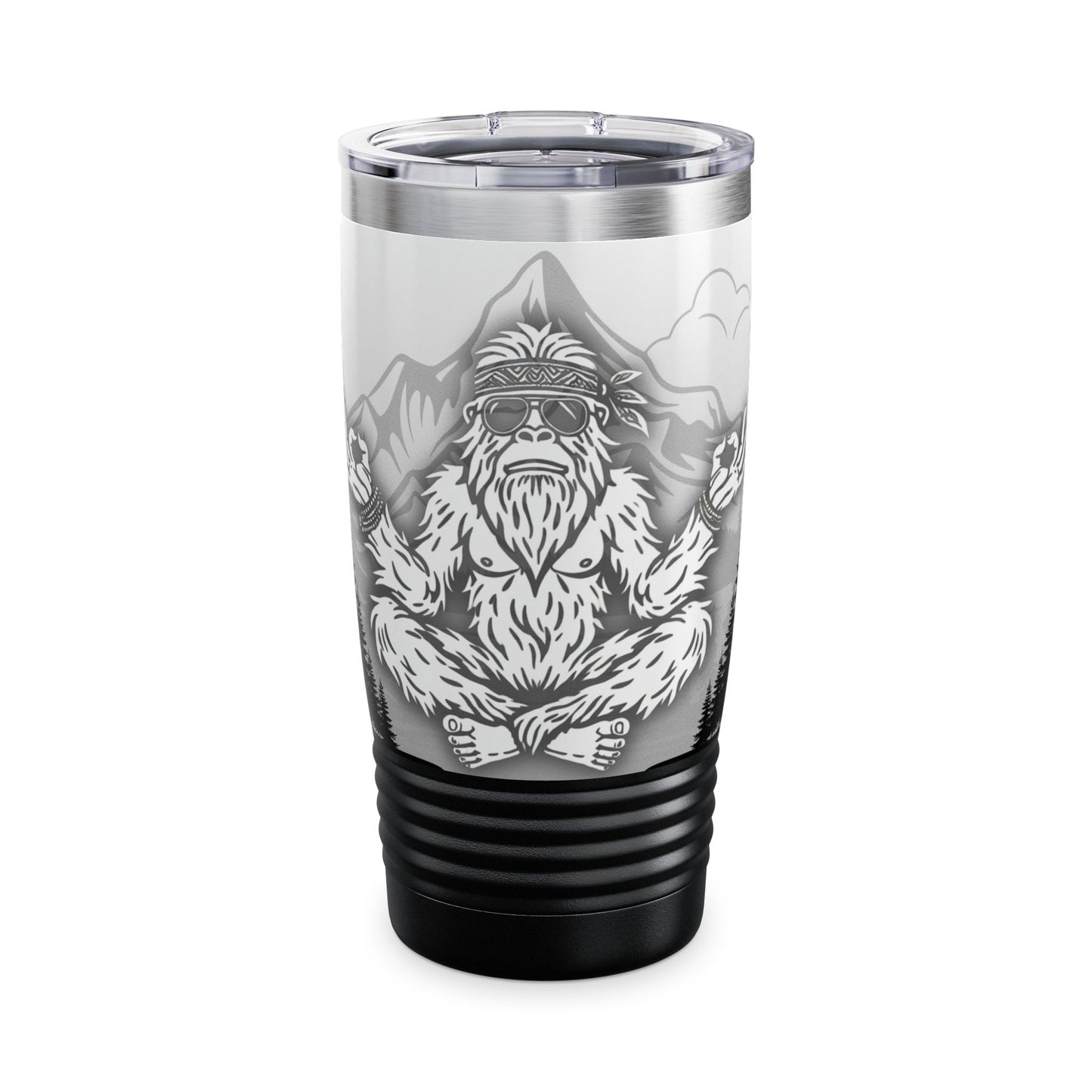 BIG ZEN Forest Tumbler (white/black) - Insulated 20oz Stainless Steel Travel Mug