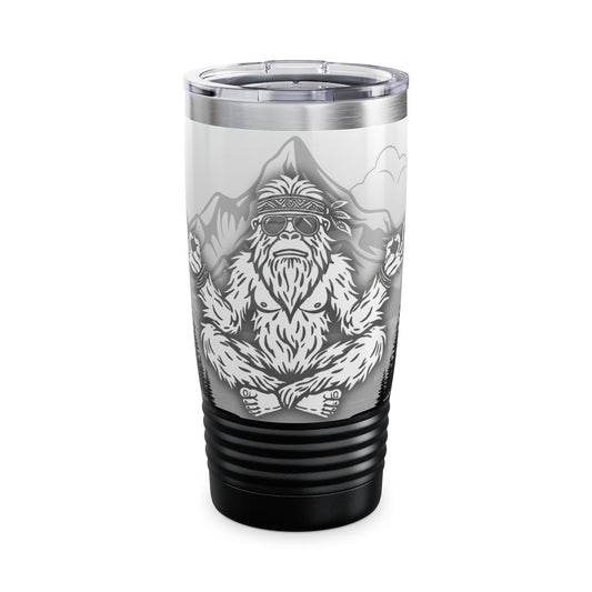 BIG ZEN Forest Tumbler (white/black) - Insulated 20oz Stainless Steel Travel Mug