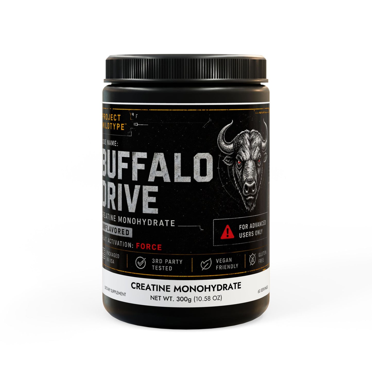 Buffalo Drive Creatine Monohydrate Supplement (300g, 10.58oz)