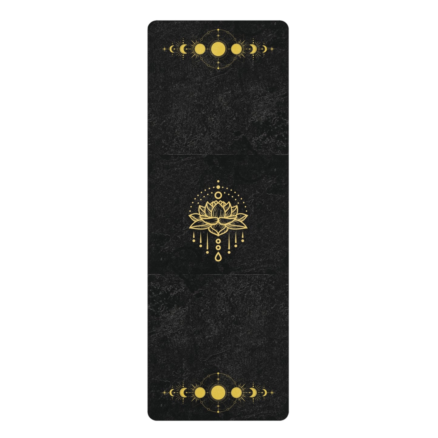 Zen Lotus Moon Gold Black Yoga Mat