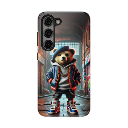 Brit Baddy Bear Phone Case - Durable Protective Cover, Strong UK Flag Soft Silicone Shell, Rugged Britain Animal Mobile Accessory,