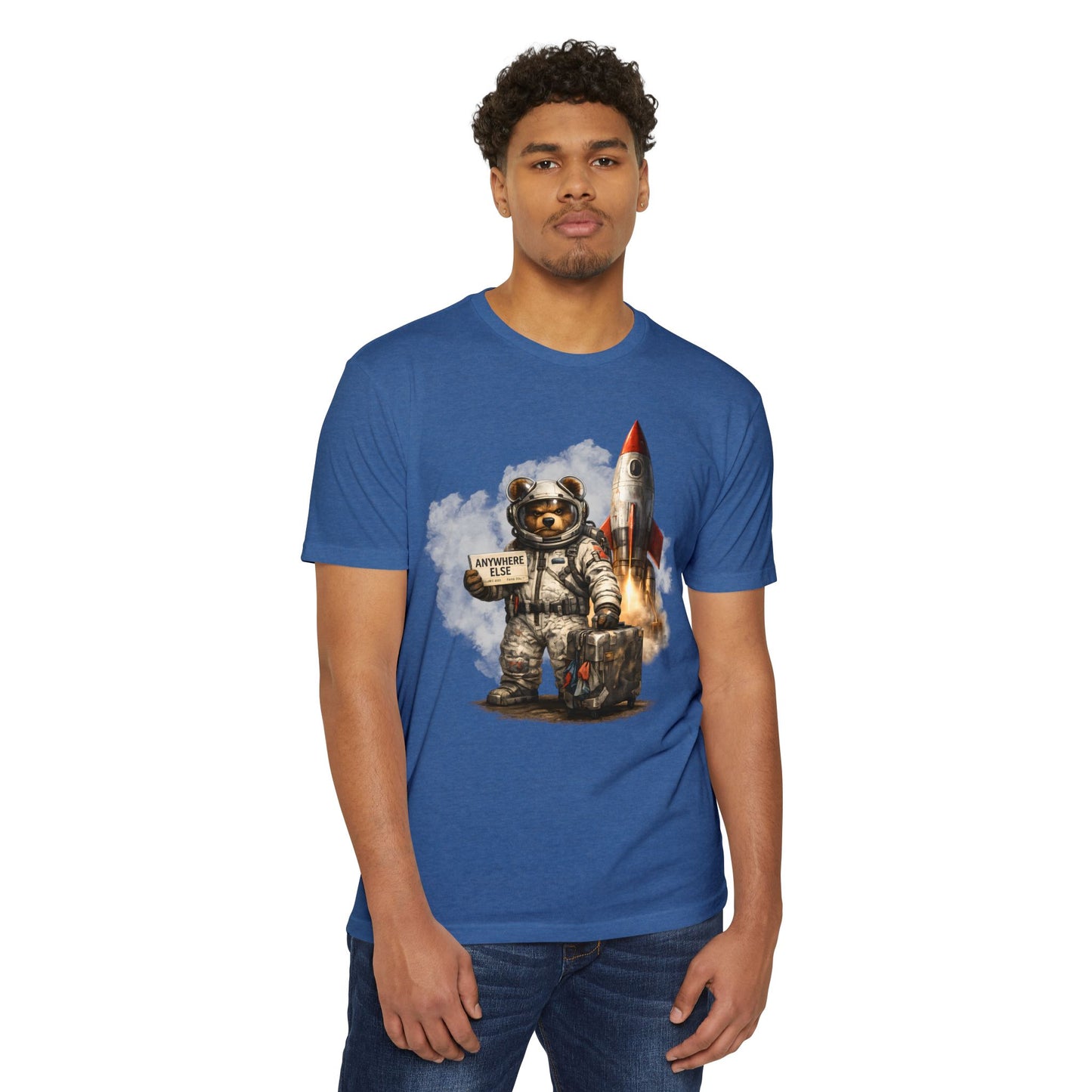 Rocket Bear – “Anywhere Else” Astronaut Graphic T-Shirt