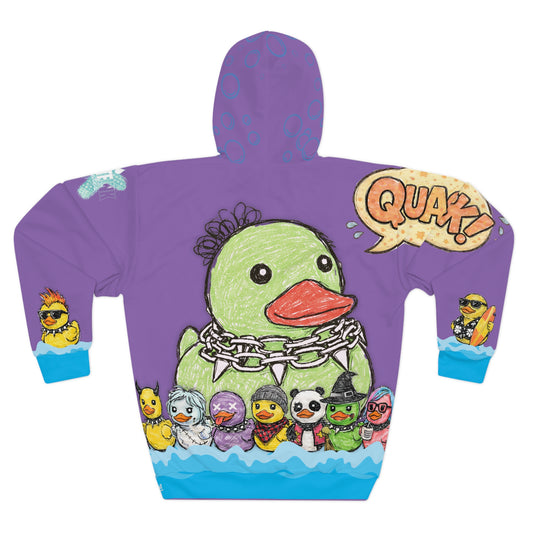 Duck You! Graphic Hoodie (Purple) — Colorful Rubber Duck Crew Pullover