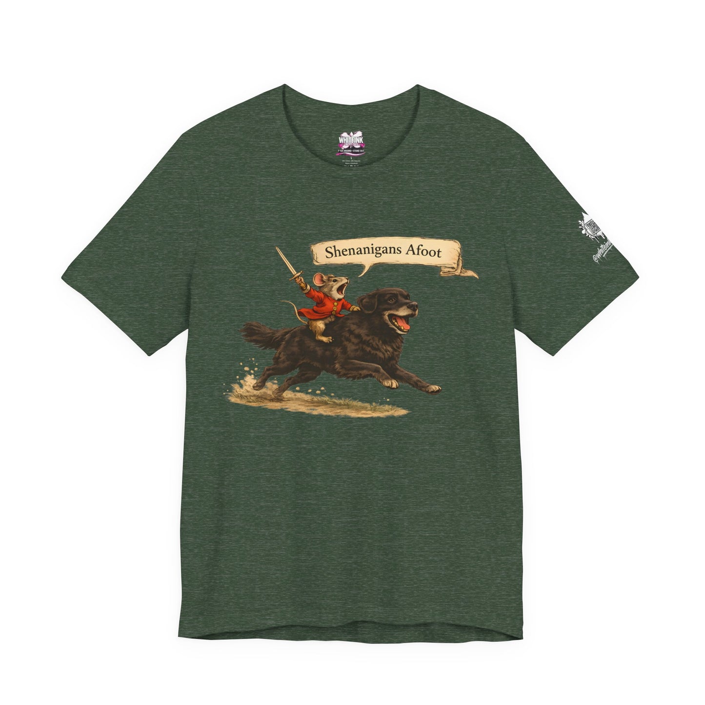 Shenanigans Afoot Tee — Funny Dog Rider Graphic T-Shirt