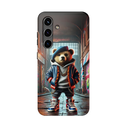 Brit Baddy Bear Phone Case - Durable Protective Cover, Strong UK Flag Soft Silicone Shell, Rugged Britain Animal Mobile Accessory,