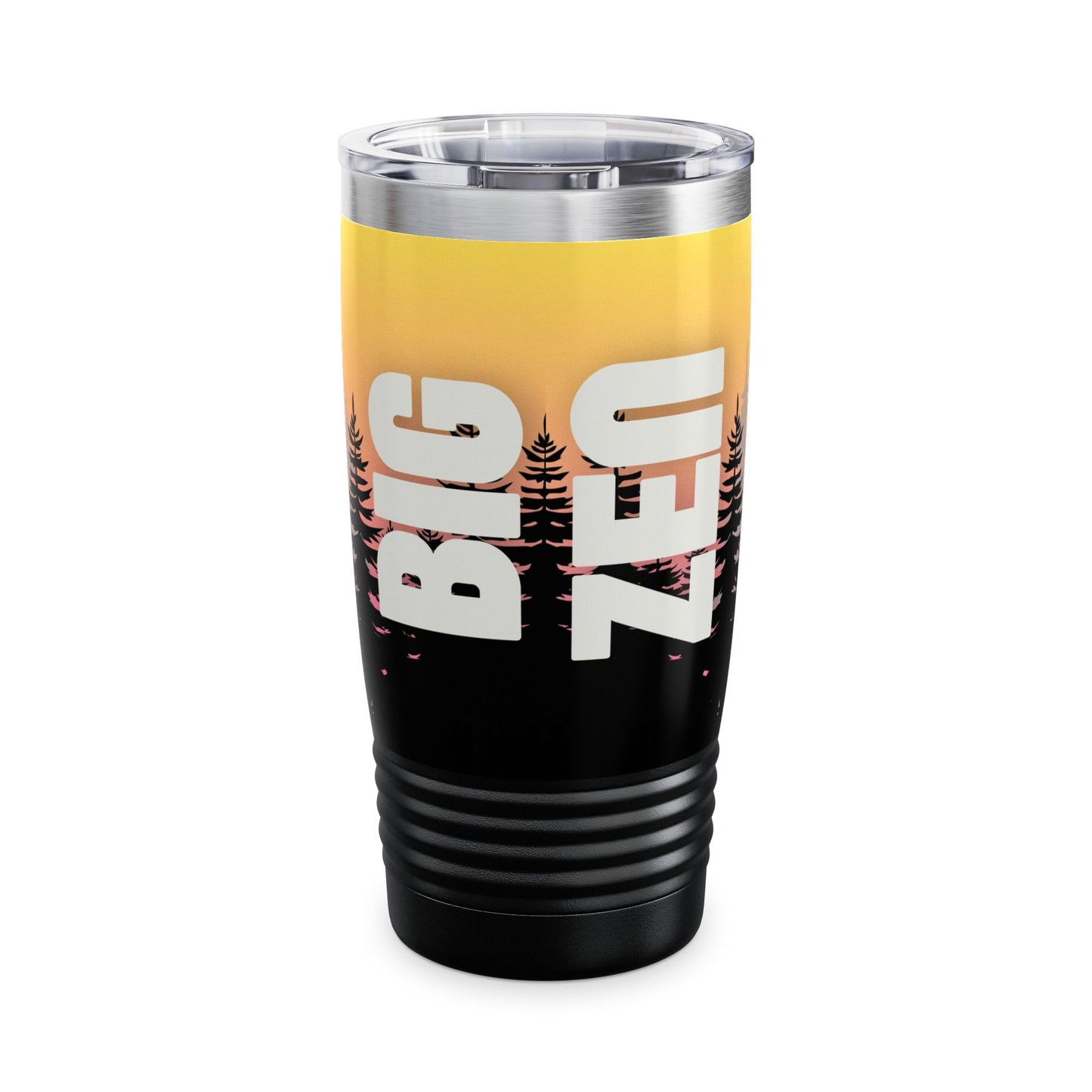 BIG ZEN Forest Tumbler (yellow/pink) - Insulated 20oz Stainless Steel Travel Mug