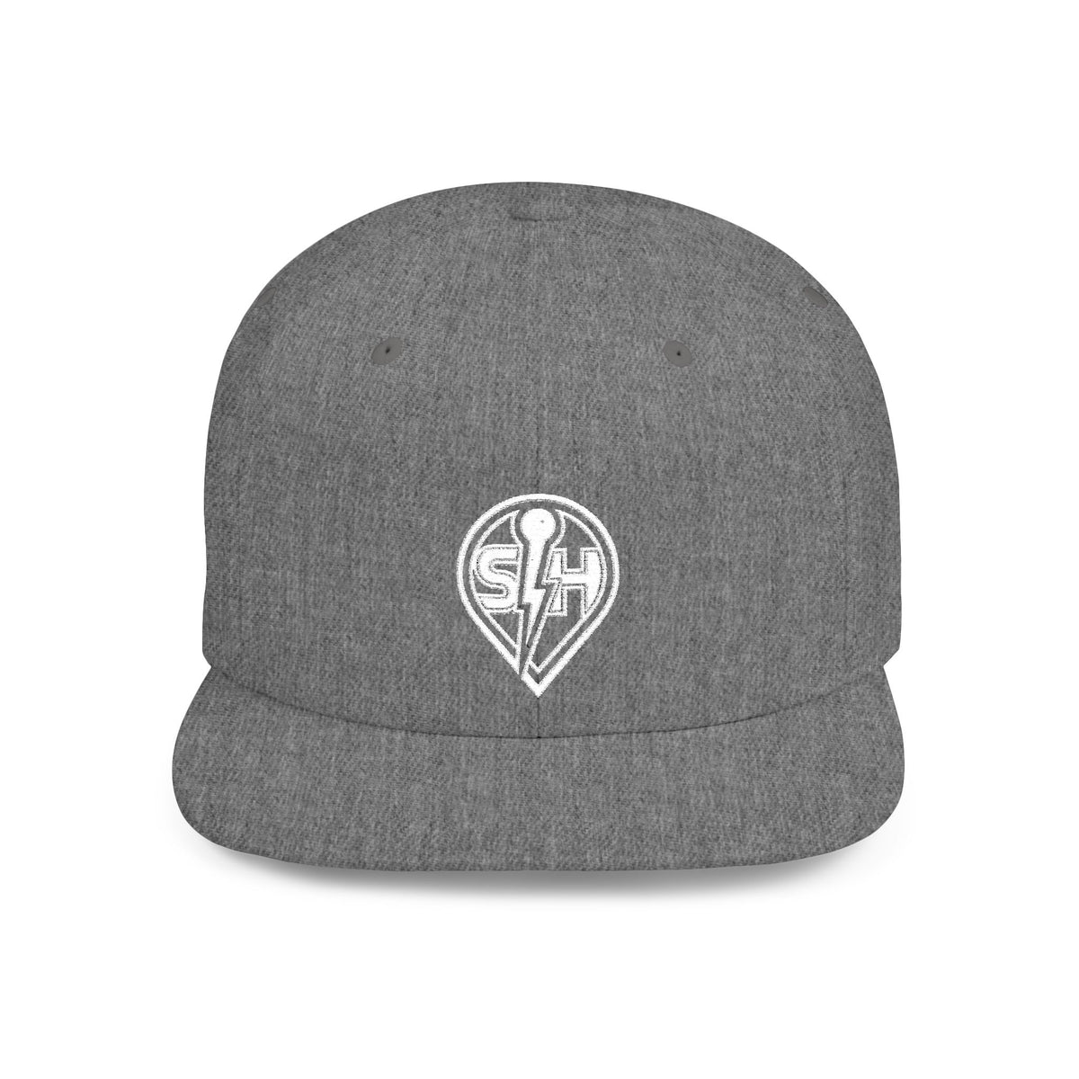 SingHUB White SH  Flat Bill Snapback