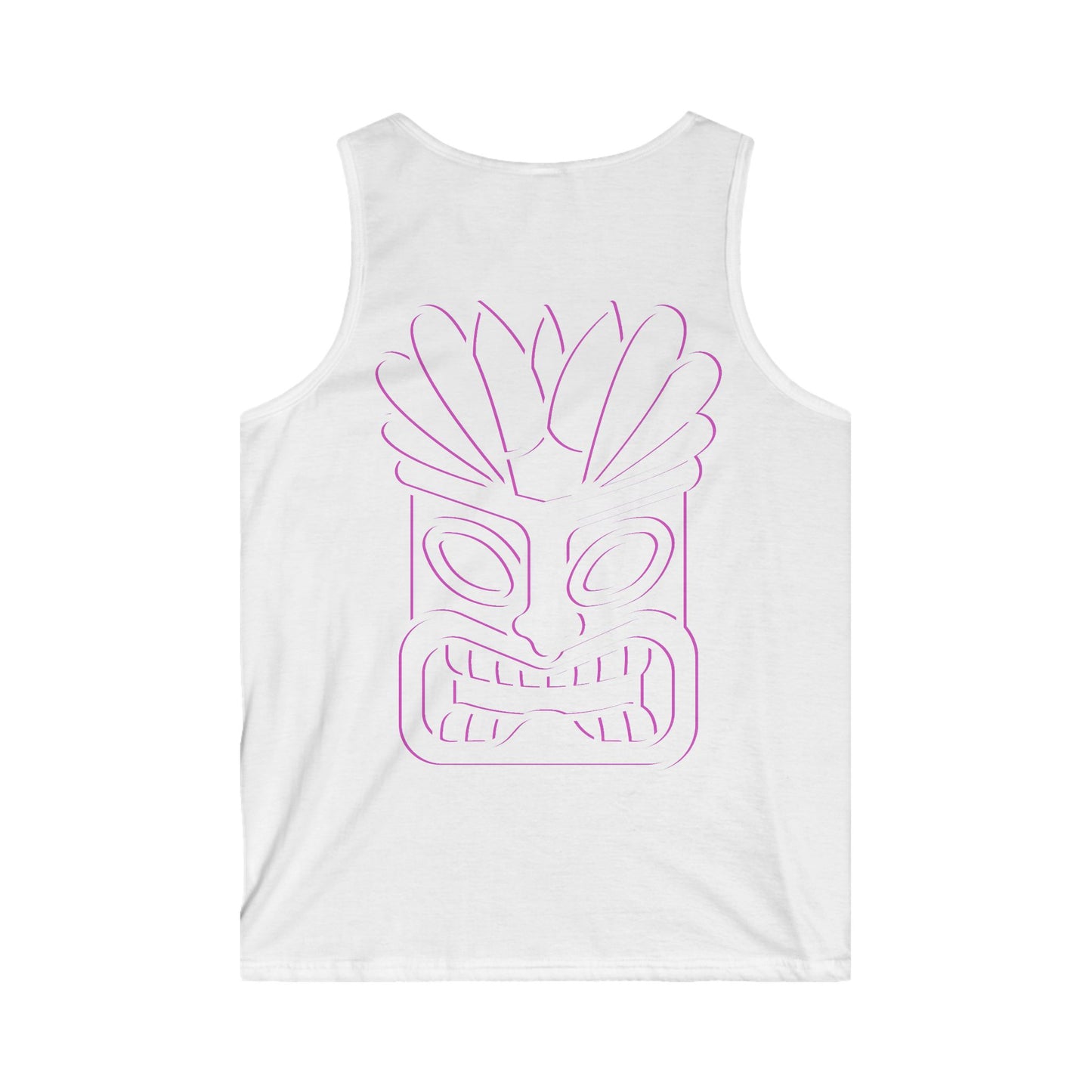 Tiki Tank Top (White/Pink)