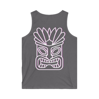 Tiki Tank Top (White/Pink)