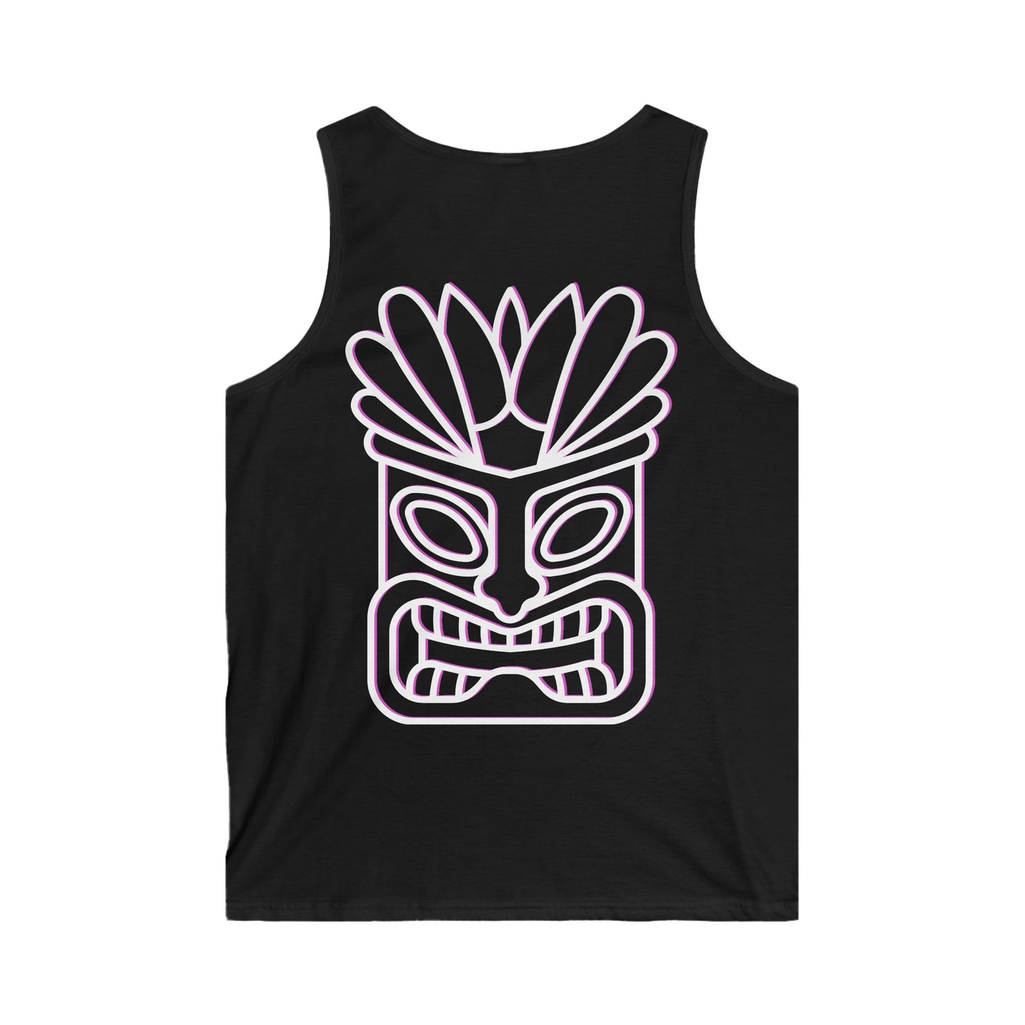 Tiki Tank Top (White/Pink)