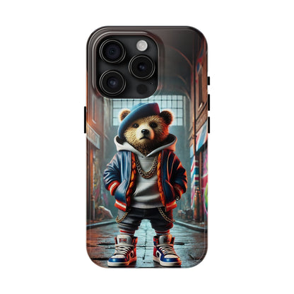 Brit Baddy Bear Phone Case - Durable Protective Cover, Strong UK Flag Soft Silicone Shell, Rugged Britain Animal Mobile Accessory,