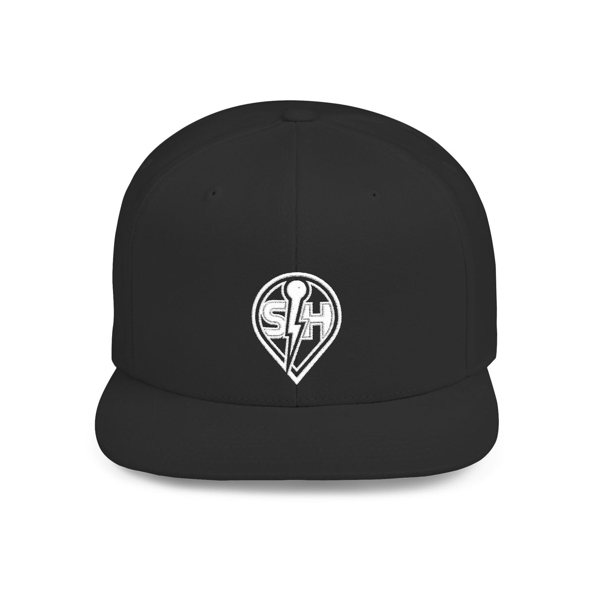 SingHUB White SH  Flat Bill Snapback