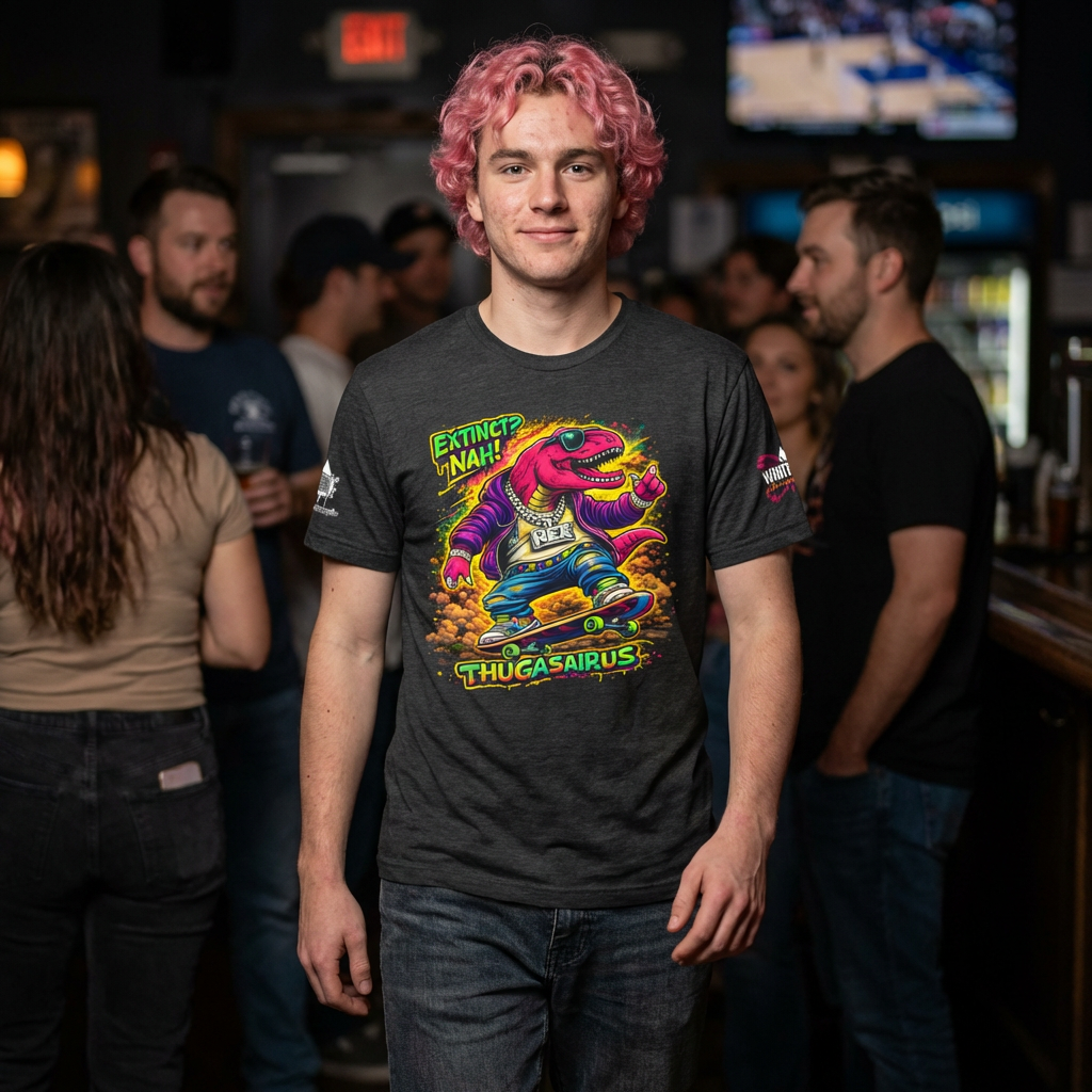 Thugasaurus Skateboard T‑Shirt