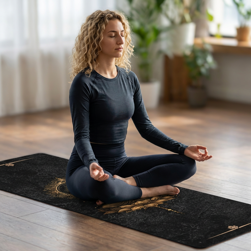 Golden Stillness Yoga Mat - Zen Collection