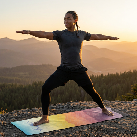 Breathe Mountainscape Honeycomb Yoga Mat