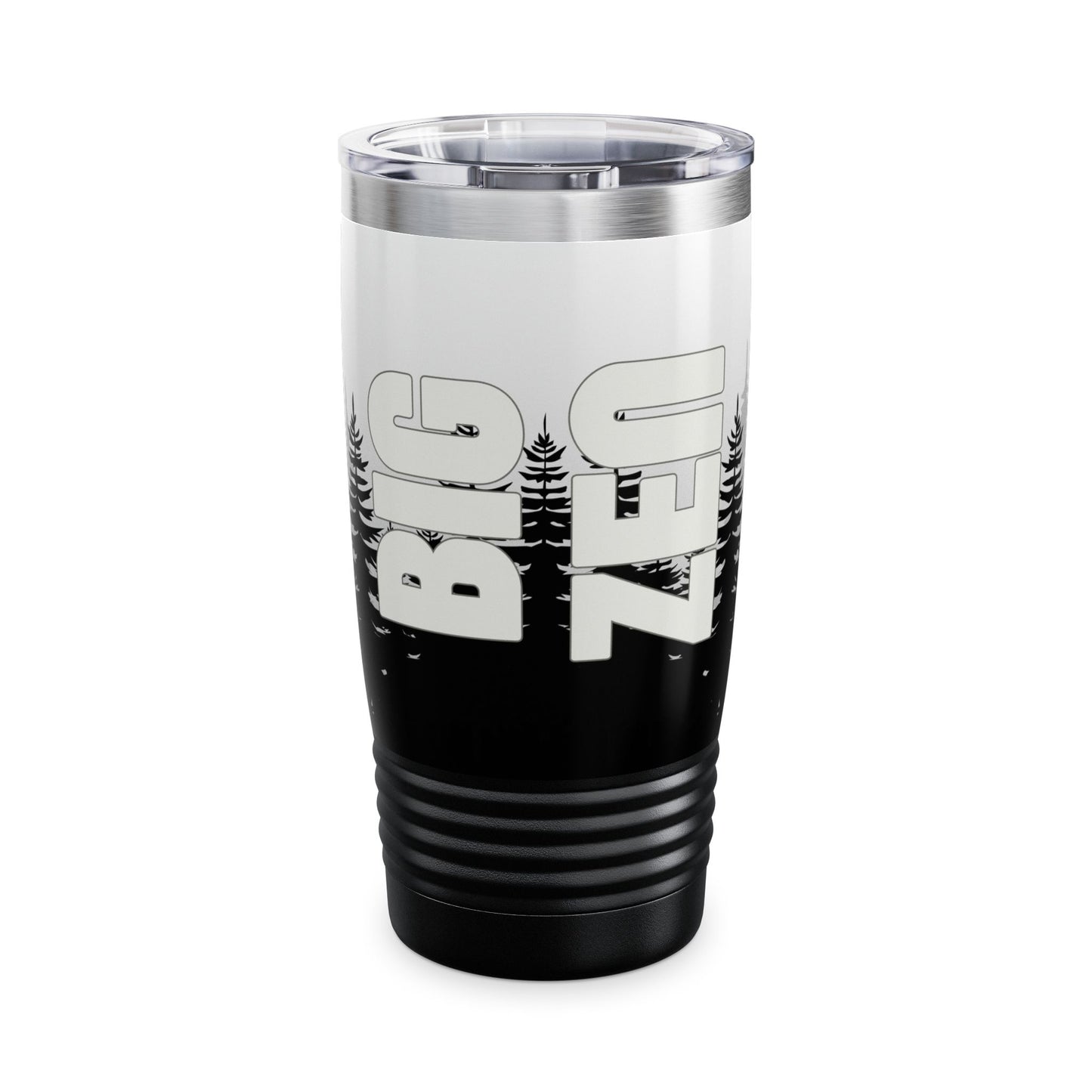 BIG ZEN Forest Tumbler (white/black) - Insulated 20oz Stainless Steel Travel Mug