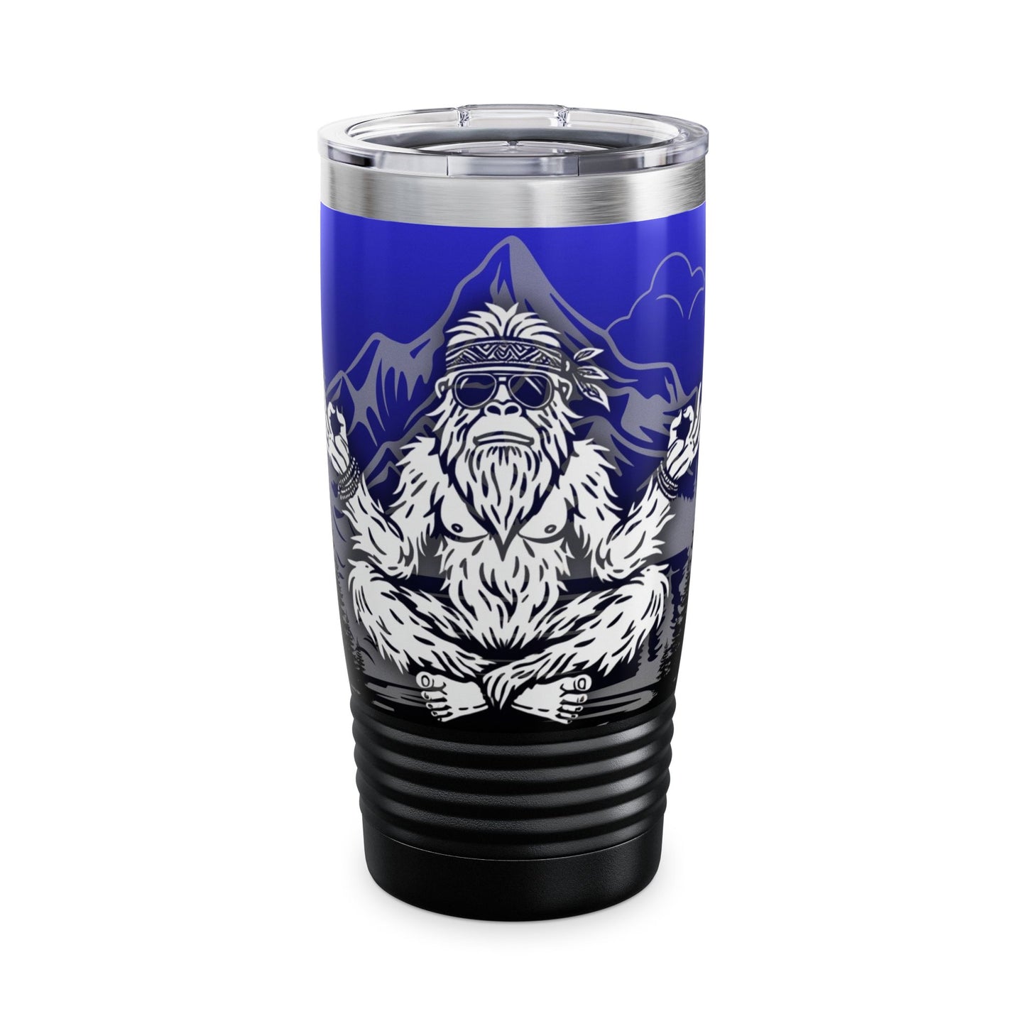 BIG ZEN Forest Tumbler (blue/black) - Insulated 20oz Stainless Steel Travel Mug
