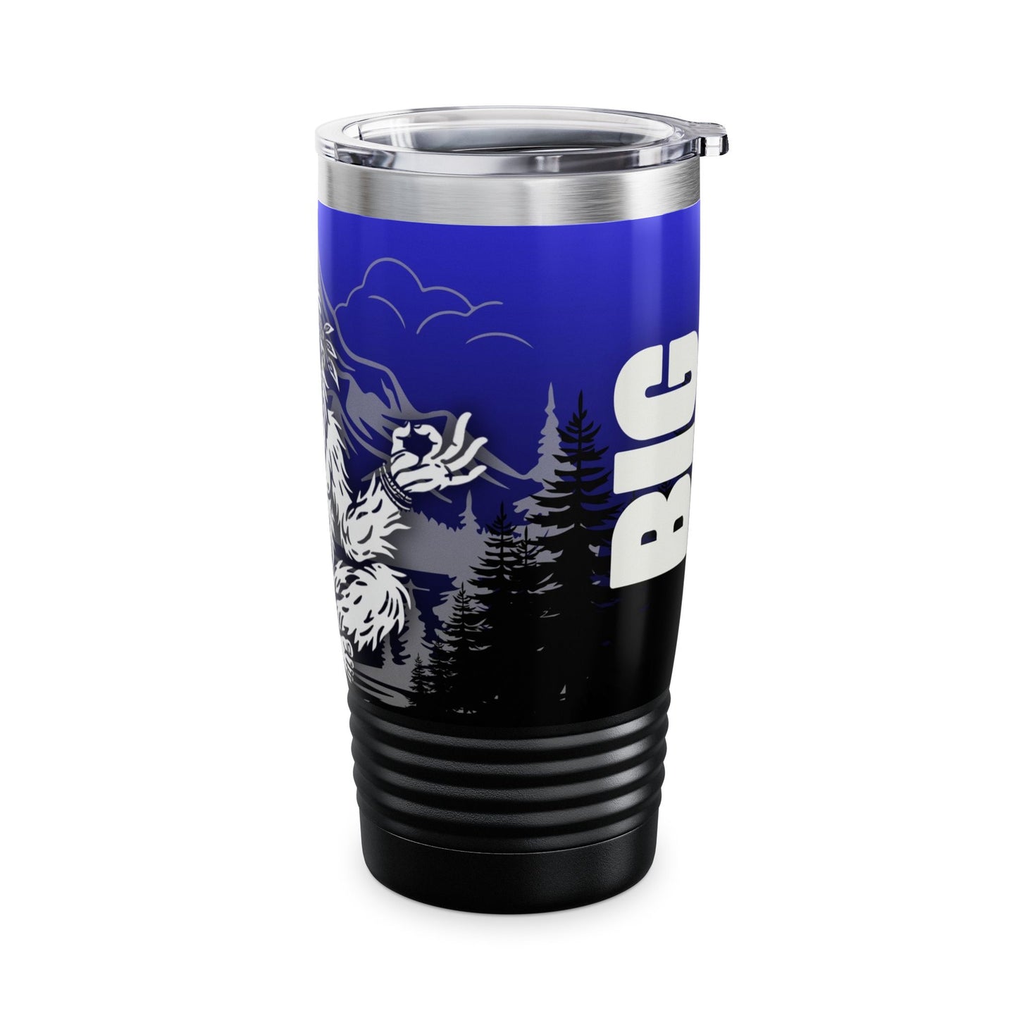 BIG ZEN Forest Tumbler (blue/black) - Insulated 20oz Stainless Steel Travel Mug