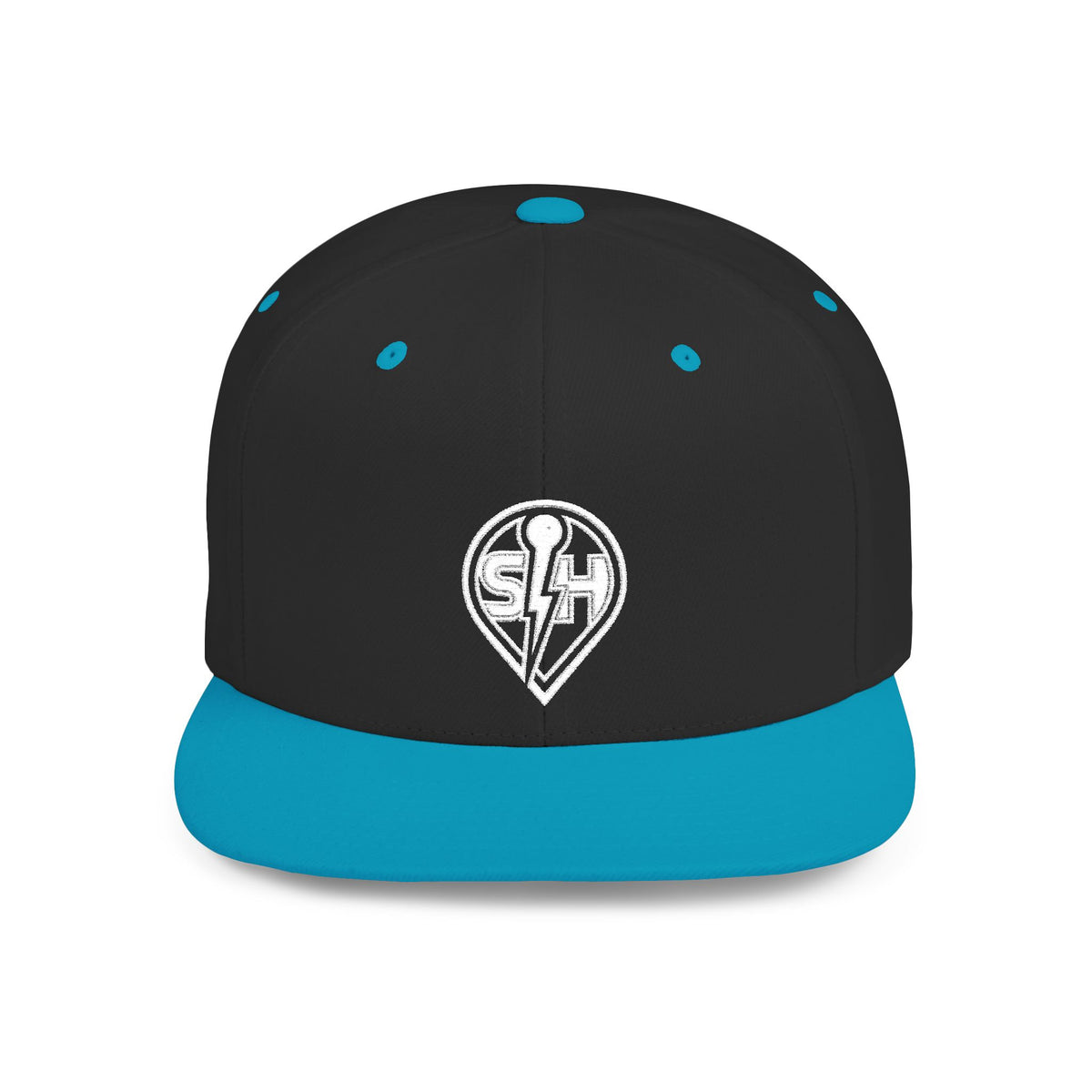 SingHUB White SH  Flat Bill Snapback