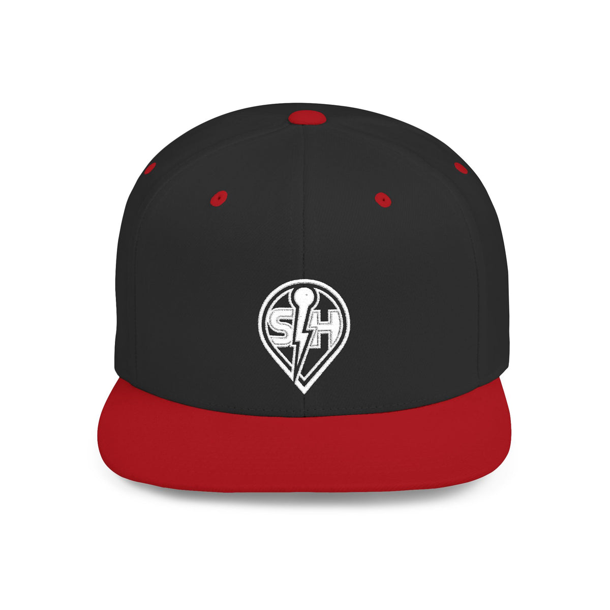 SingHUB White SH  Flat Bill Snapback