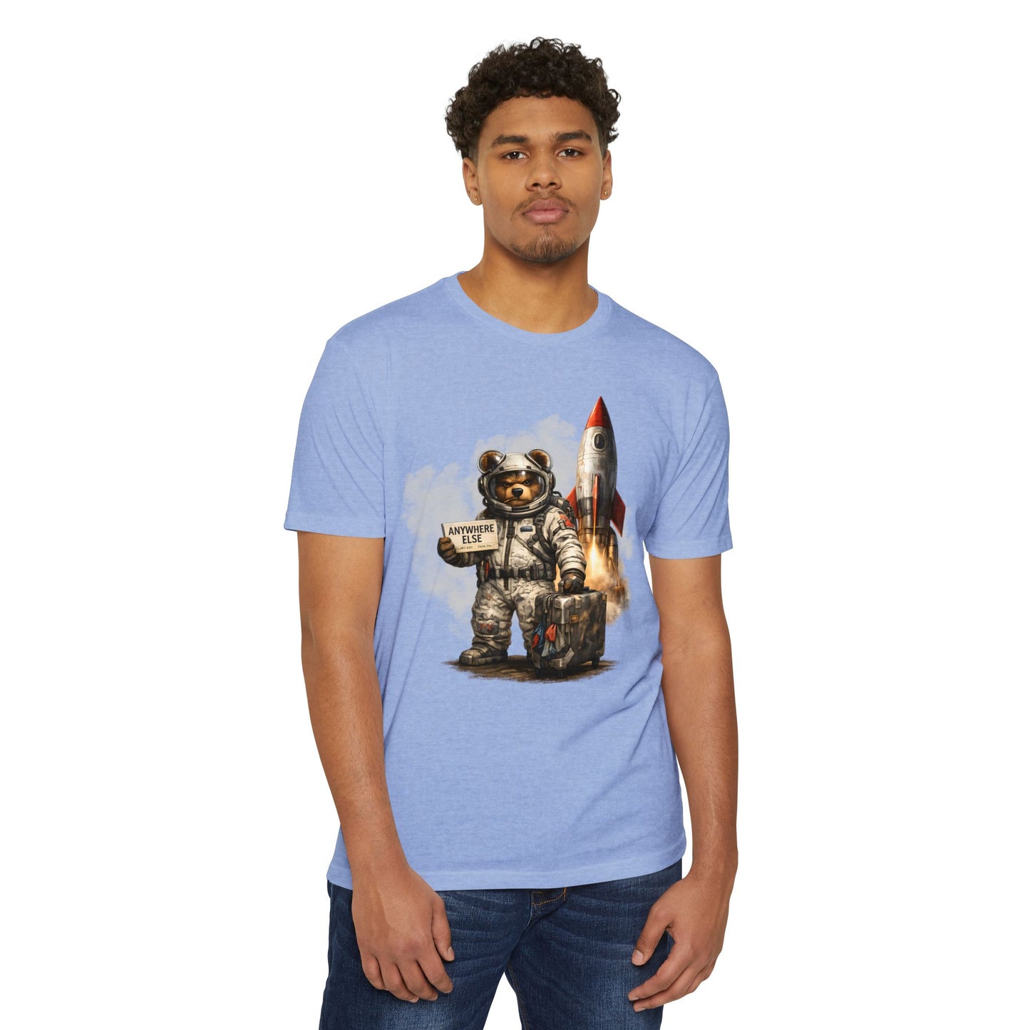 Rocket Bear – “Anywhere Else” Astronaut Graphic T-Shirt