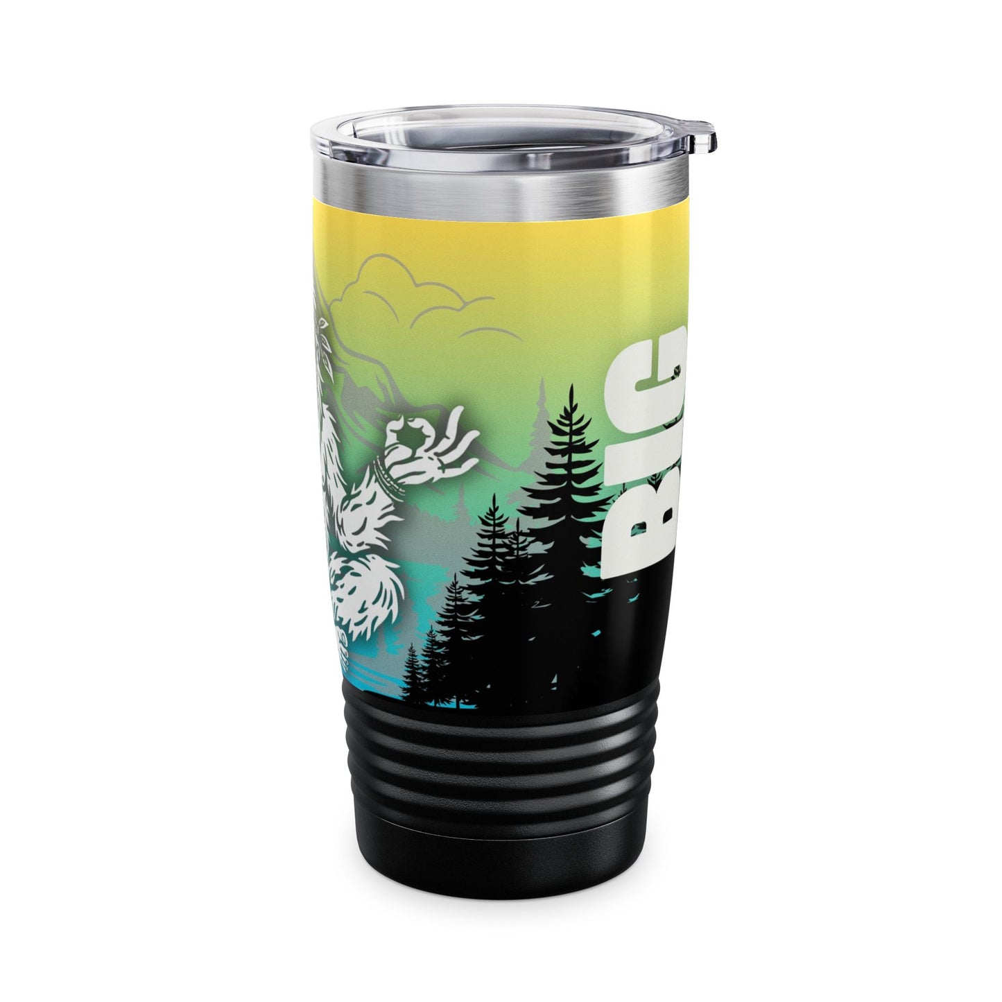 BIG ZEN Forest Tumbler (yellow/blue) - Insulated 20oz Stainless Steel Travel Mug