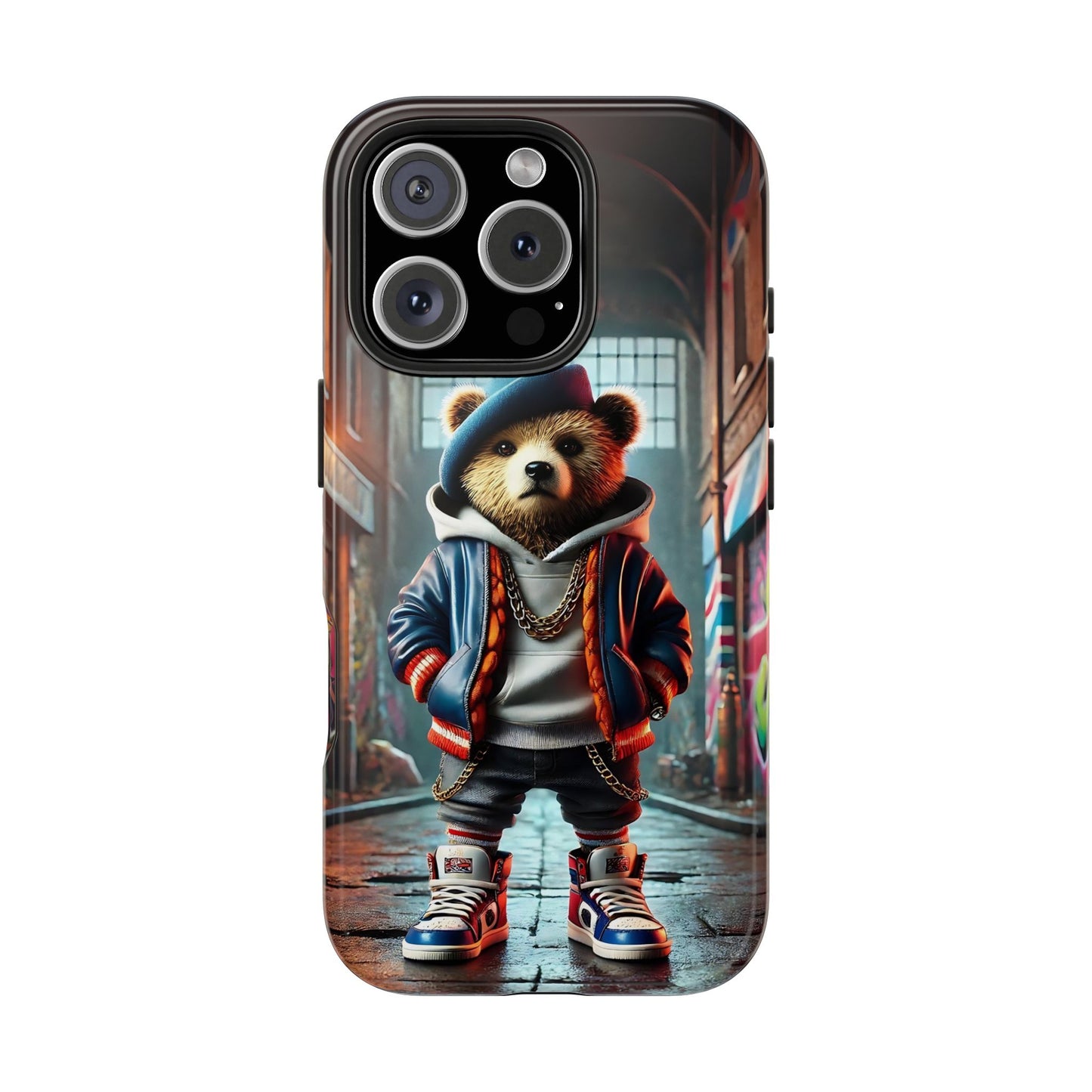 Brit Baddy Bear Phone Case - Durable Protective Cover, Strong UK Flag Soft Silicone Shell, Rugged Britain Animal Mobile Accessory,