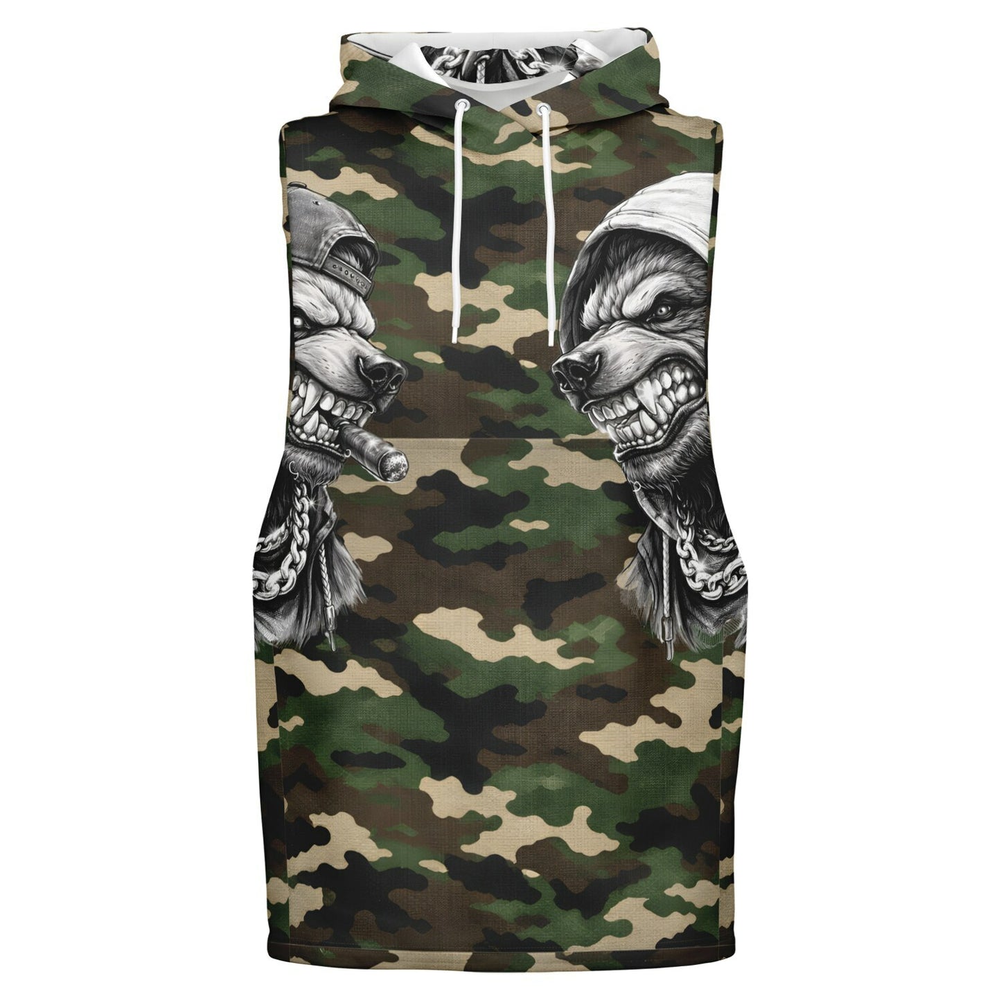 Baddy Bears Face Off Drop Armhole Hoodie