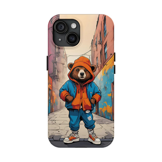 Street Tough Baddy Bear - Phone Case Cool Bear Phone Cover, Strong Phone Protector, Urban Bear Phone Shell, Protective Wildlife Phone Case