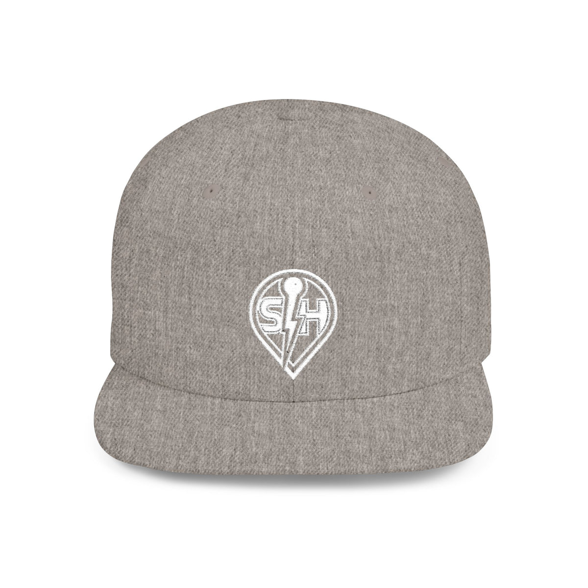 SingHUB White SH  Flat Bill Snapback