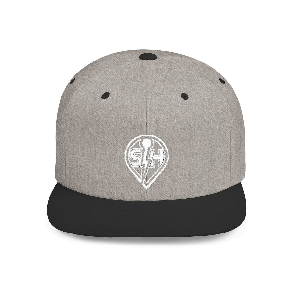 SingHUB White SH  Flat Bill Snapback