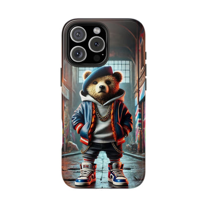 Brit Baddy Bear Phone Case - Durable Protective Cover, Strong UK Flag Soft Silicone Shell, Rugged Britain Animal Mobile Accessory,