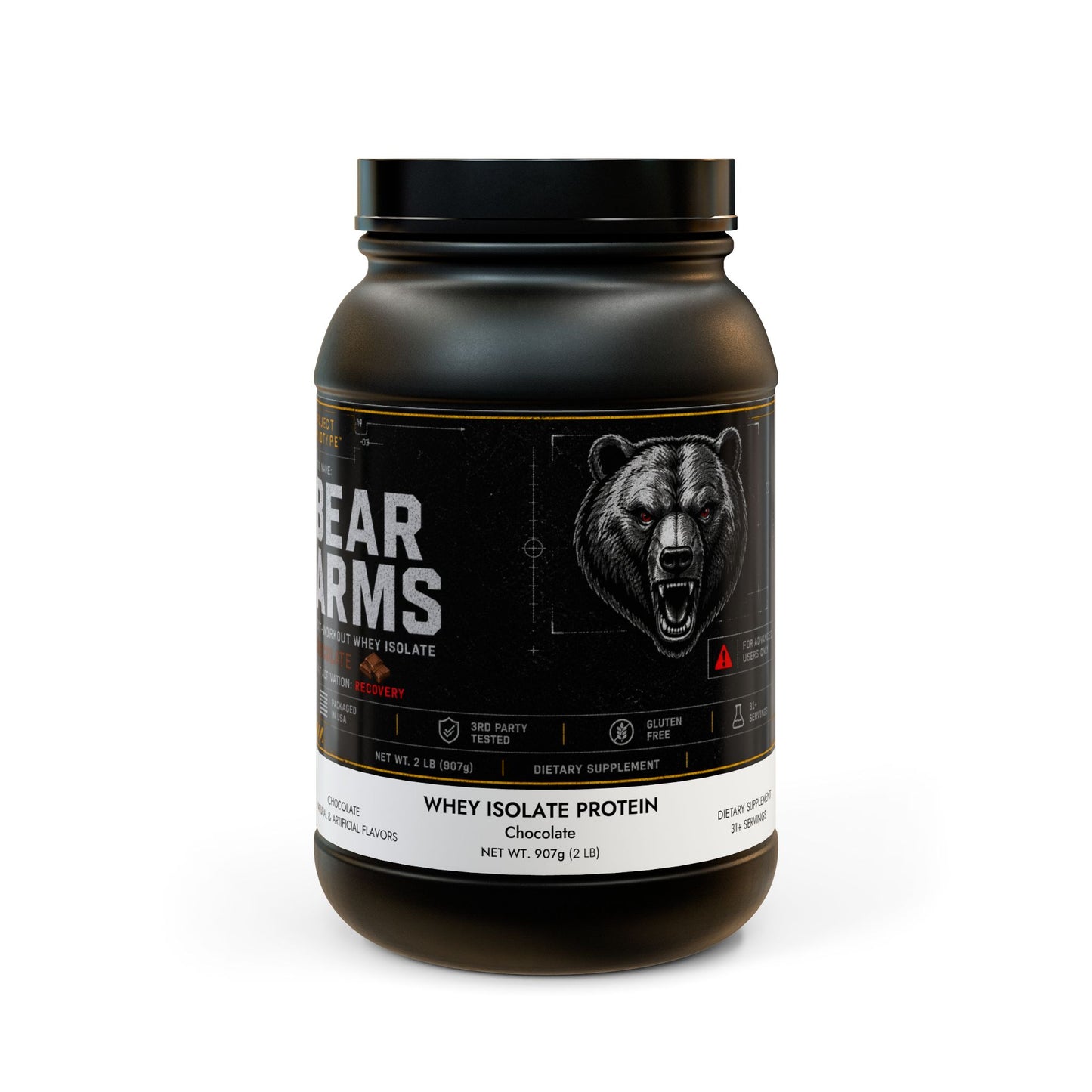 Bear Arms Whey Isolate Protein Supplement (907g, 2lb)