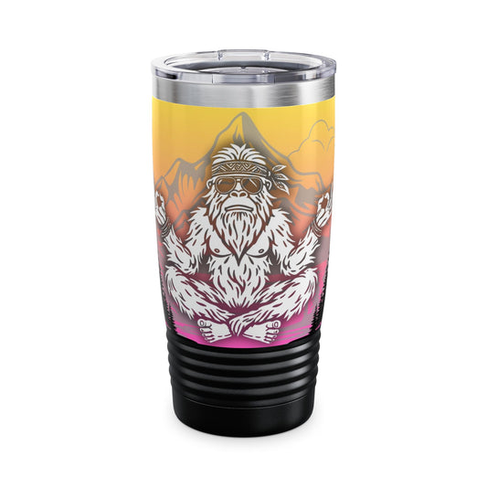 BIG ZEN Forest Tumbler (yellow/pink) - Insulated 20oz Stainless Steel Travel Mug