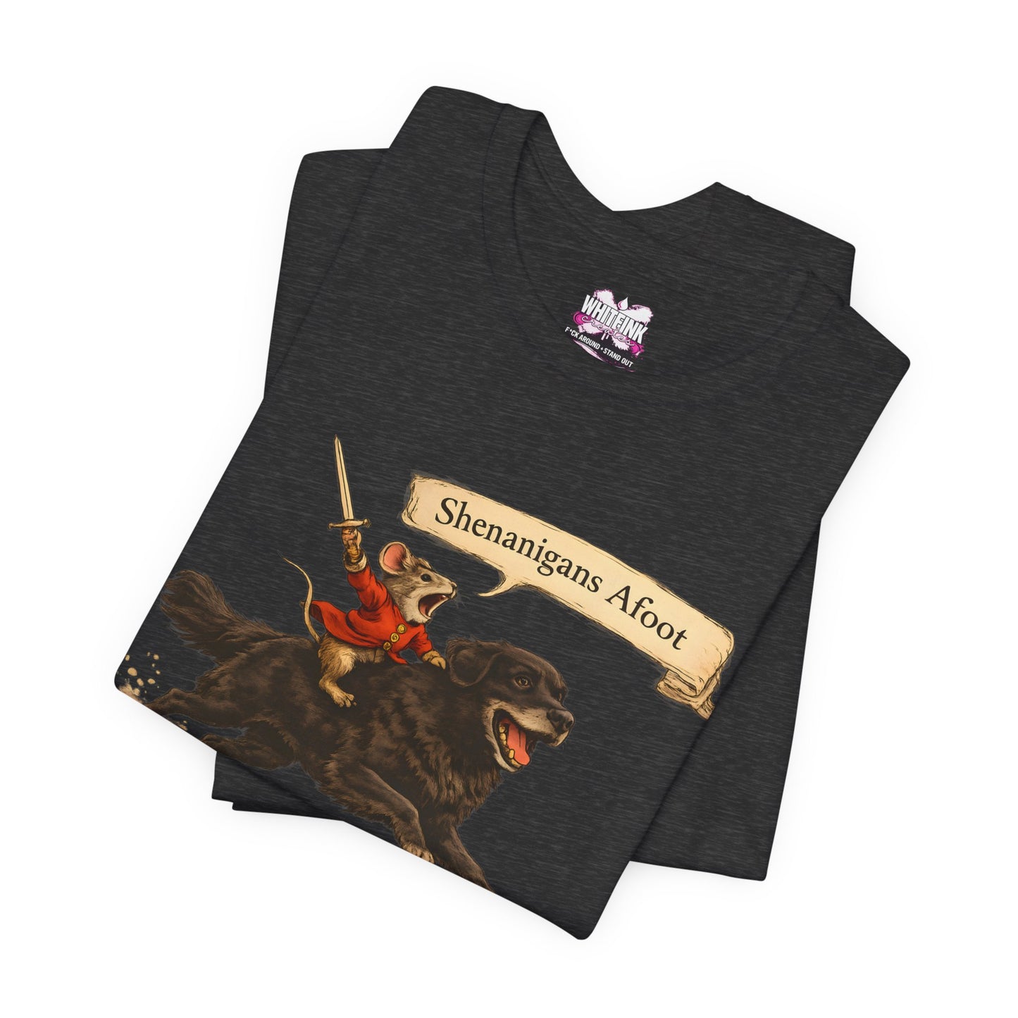 Shenanigans Afoot Tee — Funny Dog Rider Graphic T-Shirt