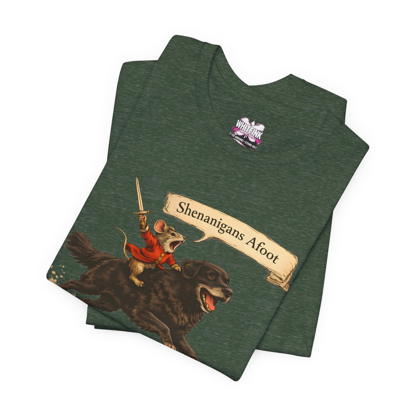 Shenanigans Afoot Tee — Funny Dog Rider Graphic T-Shirt
