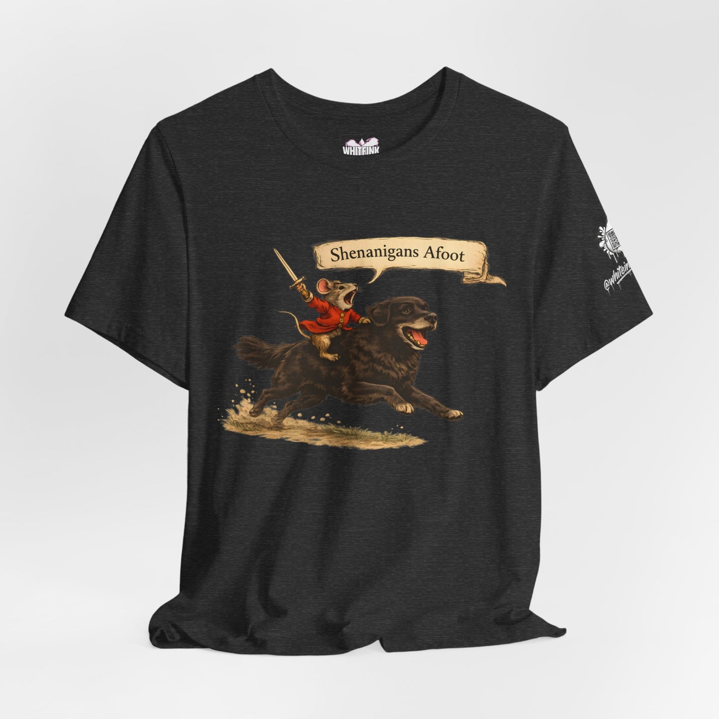 Shenanigans Afoot Tee — Funny Dog Rider Graphic T-Shirt